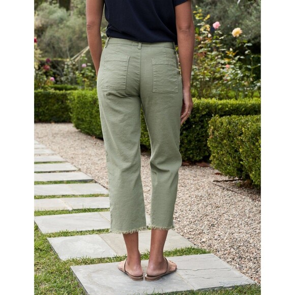 Frank & Eileen Kinsale Performance Pant In Sage Womens Flax Cotton Blend Size 4 - Picture 2 of 10
